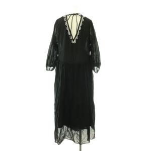 NE QUITTEZ PAS! C/Voile Flower Emb French Sleeve Dress ワンピース ロング 長袖