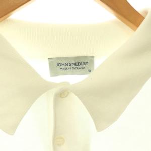 JOHN SMEDLEY アイランドコットンニットポロシャツ カットソー 半袖 シアー XL ホワイト /DO OS AD