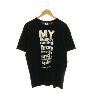 AD2019 19SS MY ENERGY PRINT Tシャツ カットソー 半袖 ロゴ L ブラック