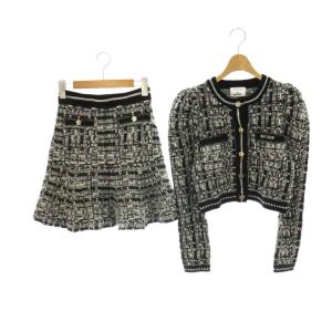 ×MARY QUANT 24SS ツイードニットカーディガン スカート ミニ フレア セットアップ F