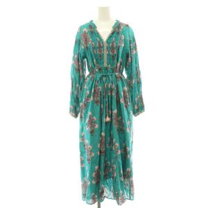 COTTON JQD MARIGOLD PRINT ワンピース S ピーコックグリーン マルチカラー /ES