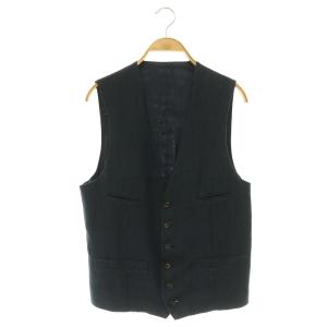 4pocket VEST リネン ベスト 前開き 4 ネイビー /MY OS AD