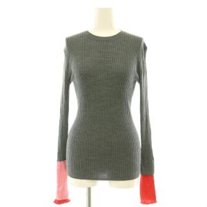 LAYERD RIB PULLOVER プルオーバー ニット セーター プルオーバー 配色 ウール 38