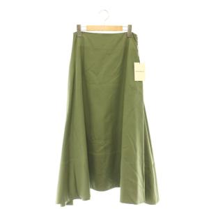 MI-MOLLET FLARE SKIRT スカート ロング コットン S カーキ /CX OS