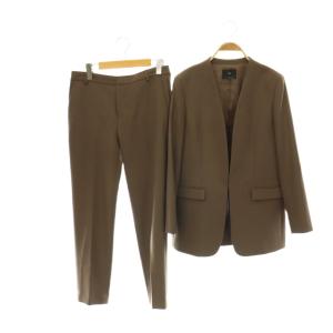 ジャケット ノーカラー パンツ スーツ セットアップ 40 ブラウン /HK OS
