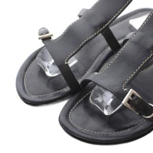 PRADA サンダル 36.5 23.5cm 黒 ブラック バックル ストラップ /RI OS