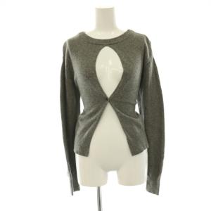 W FACE CENTER SLIT KNIT TOPS ニット セーター 長袖 ウール 1 グレー /SY