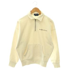 リラックスド フィット ロゴ カラード スウェット ハーフジップ XS オフホワイト /HK OS