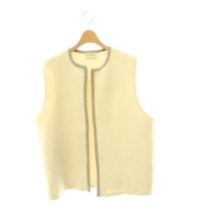 24AW フォックスカシミヤベスト 前開き アイボリー モカ /DO OS