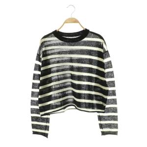 24SS Border Sheer Knit シアーニット セーター ボーダー 薄手 ブラック ホワイト