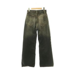 Acne Studios ペイント加工デニムパンツ ダメージ加工 ボタンフライ チャコール