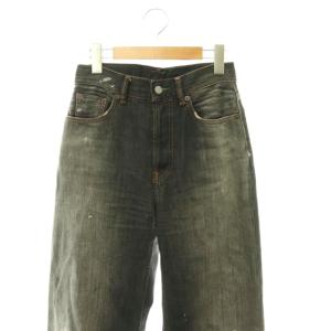 Acne Studios ペイント加工デニムパンツ ダメージ加工 ボタンフライ チャコール