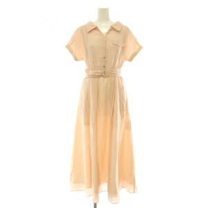 25SS 半袖シアーシャツワンピース ロング 1 ピンク /DO OS