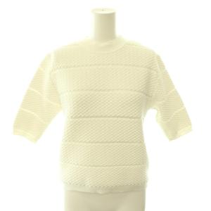 26SS ポコポコニット カットソー 五分袖 コットン M 白 /NR OS