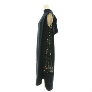 Mame Kurogouchi Floral Lame Print Sleeves Dress ワンピース 1 ネイビー