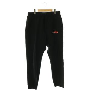 ×Champion ロゴプリントイージースウェットパンツ ジョガー 裏起毛 C8-C218 L 黒 ブラック