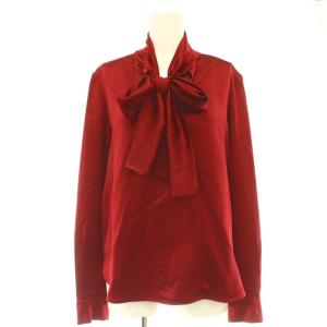 シルクボウタイブラウス 長袖 プルオーバー 40 レッド /DO OS