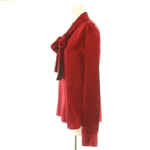 Max Mara シルクボウタイブラウス 長袖 プルオーバー 40 レッド /DO OS