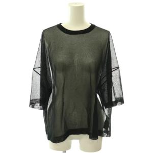 シアーTシャツ カットソー 半袖 黒 /NR OS