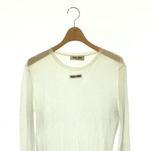 miumiu Rib knit jersey dressコットンリブカットソー S ホワイト