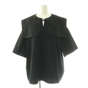 フロッキードットカラーTee Tシャツ カットソー 半袖 F 黒 /NR OS SH
