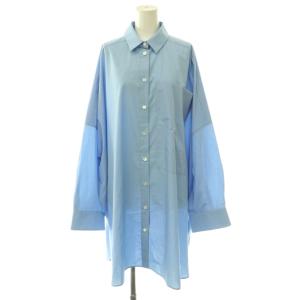 サンプル品 26SS SUPER-WIDE BOX SHIRTシャツ ブラウス オーバーサイズ 38 ブルー