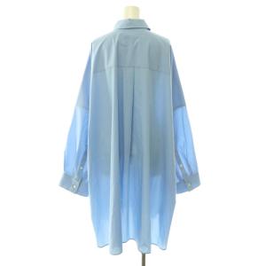 ENFOLD サンプル品 26SS SUPER-WIDE BOX SHIRTシャツ ブラウス オーバーサイズ 38 ブルー