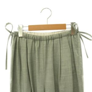 ENFOLD サンプル品 26SS DRAWSTRING WIDE-PANTSパンツ イージー タック 38 ライトグレー
