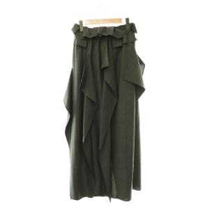 26SS SQUARE DRAPE MAXI-SKIRT 38 チャコールグレー