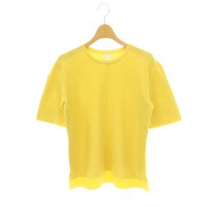 GARTER HALF SLEEVE T Tシャツ カットソー ニット クルーネック 半袖 1 黄色 イエロー