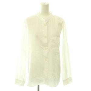 PLAIN POPLIN シャツ ブラウス ノーカラー 長袖 3 白 ホワイト /HS OS