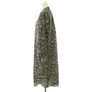 BEAMS BOY 25AW リバティ スタンドカラー ロングスリーブワンピース シャツワンピース ロング 長袖 濃紺 ダークネイビー