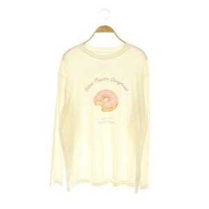 24SS ドーナツワンポイントプルオーバー Tシャツ カットソー ルームウェア F オフホワイト マルチカラー