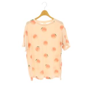 25SS フルーツ柄Tシャツ カットソー ルームウェア F スモークピンク マルチカラー /ES OS