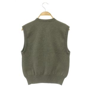 UNITED ARROWS 3D フラワーモチーフ ノースリーブ ニットベスト グレー /MY OS