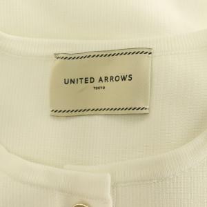 UNITED ARROWS ペプラム フリルスリーブ ニットベスト ホワイト /MY OS