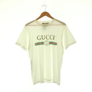 ダメージ加工 フラワーワッペン ロゴTシャツ カットソー アイボリー マルチカラー 457095 /CX
