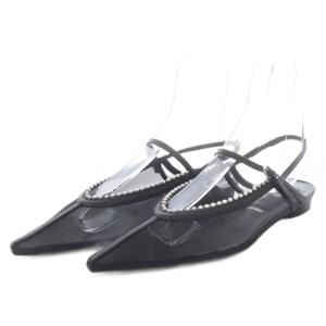ヘンリエンヴァーゴ 26SS Lulu チュールチェーンバックストラップシューズ パンプス 37 ブラック