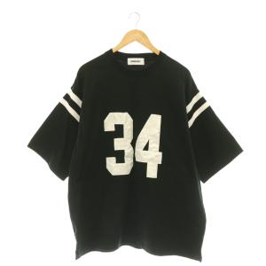 FOOTBALL S S T-SHIRT Tシャツ カットソー 半袖 L ブラック ホワイト /DO OS