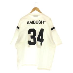 AMBUSH FOOTBALL S S T-SHIRT Tシャツ カットソー 半袖 L ホワイト ブラック /ES OS