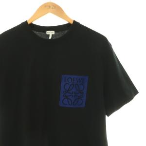 LOEWE 24SS アナグラム 刺繍Tシャツ M ブラック ネイビー H526Y22XAT