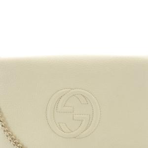 GUCCI ソーホー レザー チェーンウォレットバッグ アイボリー 598211