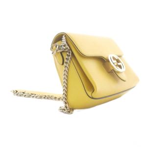GUCCI インターロッキングG チェーンショルダーバッグ イエロー 607720