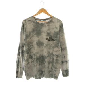 TIE DYE WOLF LOGO L/S TEE ロンT Tシャツ カットソー L グレー パープル