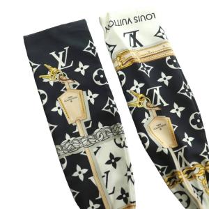 LOUIS VUITTON バンドー モノグラム コンフィデンシャル スカーフ シルク マルチカラー 紺 ネイビー ベージュ /SS