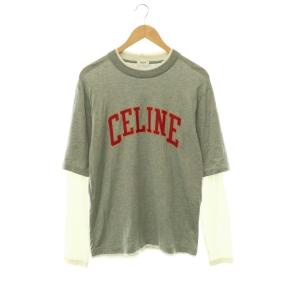 25SS ロゴプリントレイヤーロングスリーブTシャツ XS グレー ホワイト