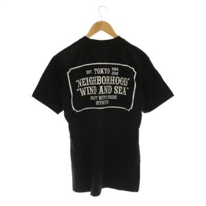 NEIGHBORHOOD ×WIND AND SEA C-TEE.SS Tシャツ カットソー ロゴ M 黒 白 /CX OS SH