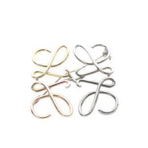 LOEWE アナグラム ブローチ シルバー色 ゴールド色 /SR SH OH