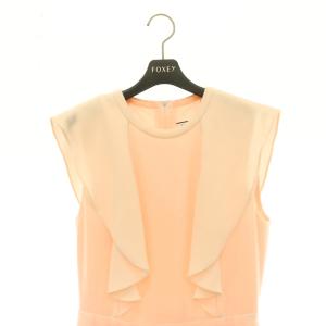 FOXEY NEW YORK コレクション COLLECTION CREPE FLOUNCE ドレス ワンピース ノースリーブ 膝丈