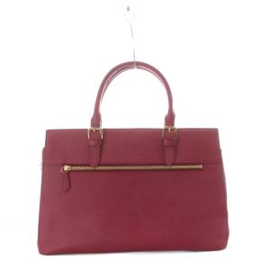 Samantha Thavasa 2WAY トートバッグ ショルダーバッグ 赤 レッド レザー 本革 無地 ゴールド金具 /RI OS